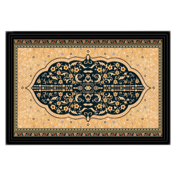 لوحة لسجادة إسلامية باللون البيجي  A portrait of Islamic rug in beige color.